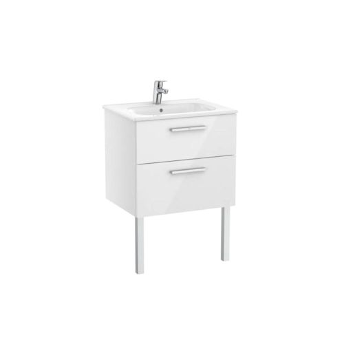 MEUBLE + PLAN NEW UNIK 60 2 TIROIRS BLANC