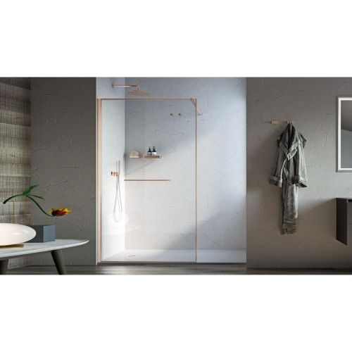 PAROI WALK-IN 140 CM VERRE 8MM + BRAS BRONZE