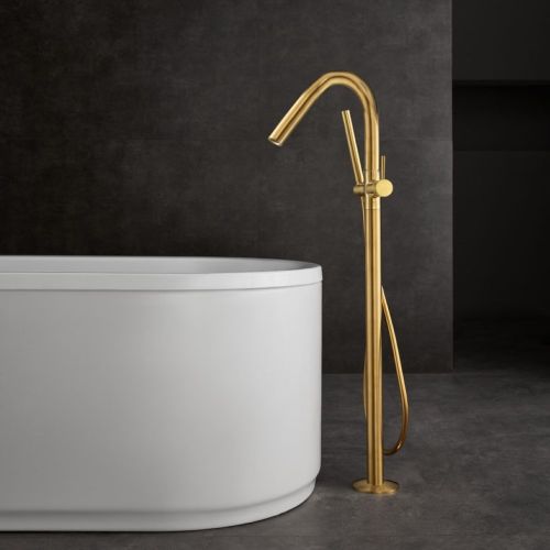 COLONNE BAIN DOUCHE PAR LE SOL OR BROSSE ORTENCE PVD