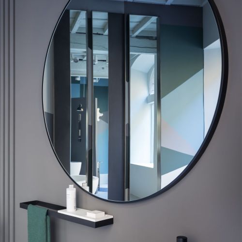 MIROIR ROND DIAMETRE 120 NOIR MAT