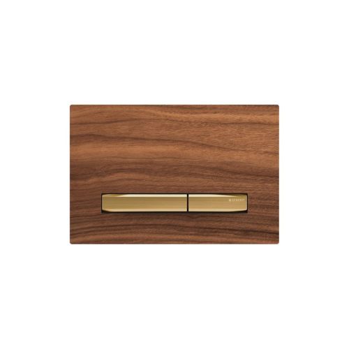 PLAQUE GEBERIT SIGMA50 DOUBLE TOUCHE LAITON NOYER AMÉRICAIN