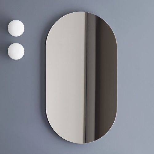 MIROIR OVAL LAQUE MAT 50X4X90 CM NOIR MAT