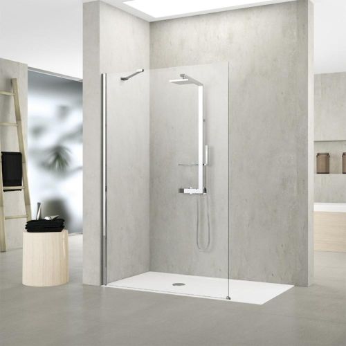 PAROI KUADRA-H 160 CM VERRE 8MM + BRAS CHROME