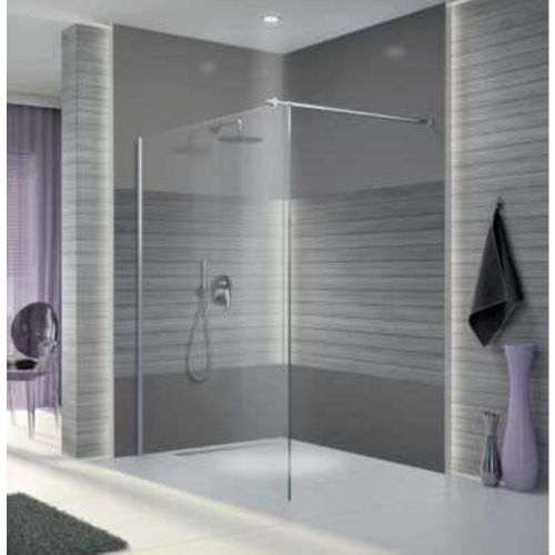 PAROI DOMAO 140 CM VERRE 6MM + BRAS ALU SILVER
