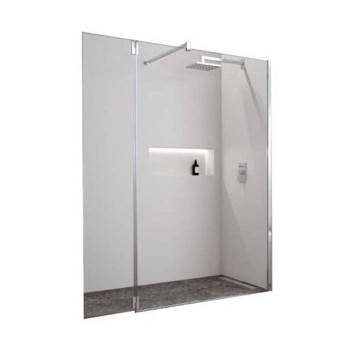 PAROI DOMAO 120 CM VERRE 6MM + BRAS ALU SILVER