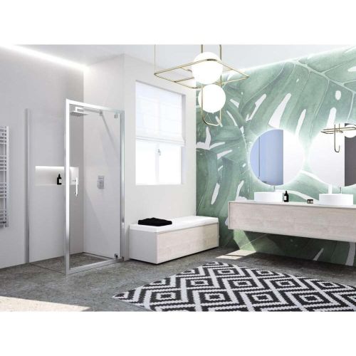 PAROI DOMAO 80 CM VERRE 6MM + BRAS ALU SILVER