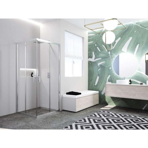 CABINE D'ANGLE 80 DOMAO CHROME